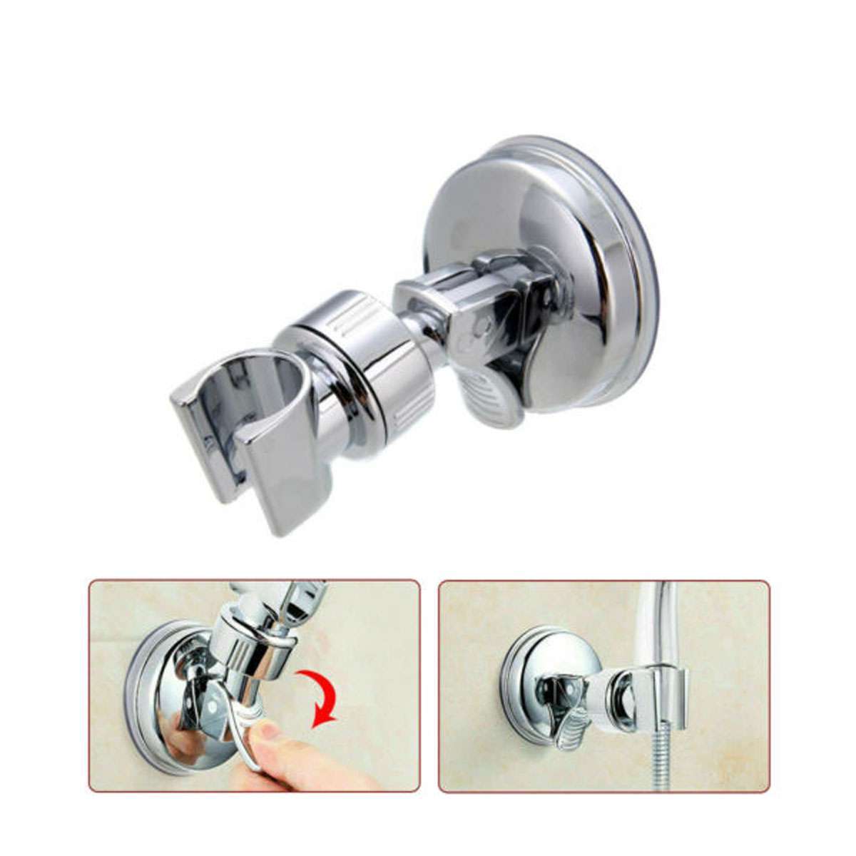 Adjustable Shower Head Holder Suction Cup Handheld Showerhead Wall Mount Bracket