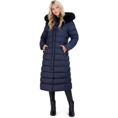 Tahari Nellie Long Coat for Women - Утепленная куртка со съемной отделкой из искусственного меха