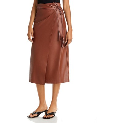 

Коричневая юбка-карандаш миди из искусственной кожи для мам  BHFO 1779, Friar brown