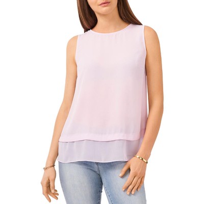 Женская розовая многоуровневая блузка без рукавов Vince Camuto S BHFO 1342
