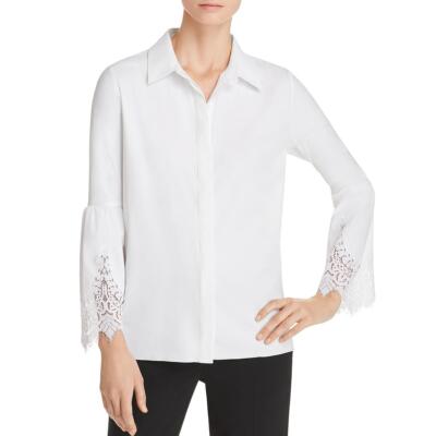 

Женская белая рубашка на пуговицах с кружевной отделкой Lysse Colette  BHFO 6912, Белый