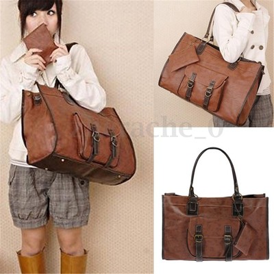 Women Large Leather Handbag Shoulder Travel Satchel Lady Shopping Tote Bag Purse