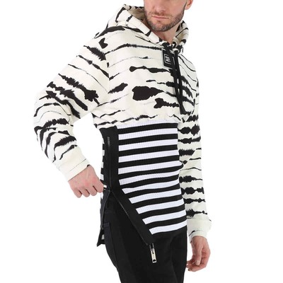 Pre-owned Burberry Watercolour Print Reconstructed Cotton Hoodie, Size X-small In White