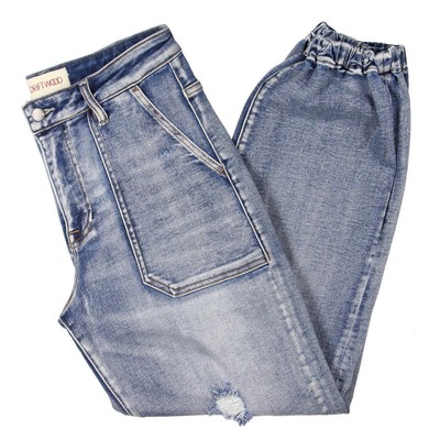 

Джинсы Driftwood Womens Blue Destroyed High Rise Ankle Jogger Jeans  BHFO 4885, Light wash, P40800A
