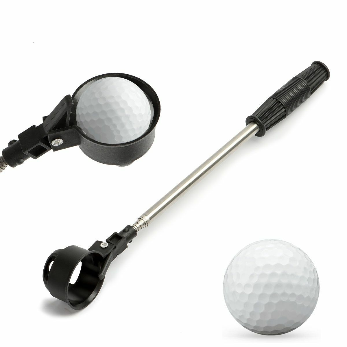 Telescopic Picker Stainless Steel Shaft Scoop Golf Ball Retriever Usa