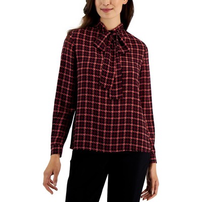 Женская фиолетовая блузка с галстуком-бабочкой на шее Anne Klein XS BHFO 1736