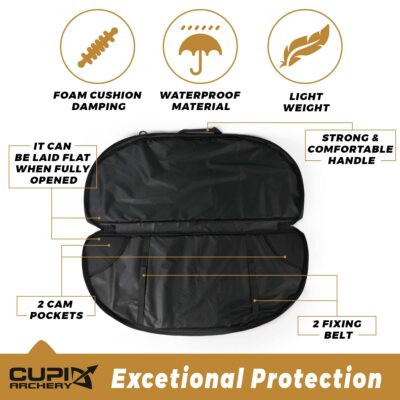 Compound Bow Case Soft Lightweight Bow Bag With Arrow Pocket,40 in Inside Length