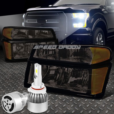 ДЫМЧАТАЯ ФАРА + ЯНТАРНЫЙ УГОЛОК + БЕЛЫЙ СВЕТОДИОД 9006 HID с ВЕНТИЛЯТОРОМ ДЛЯ 04-12 COLORADO/CANYON