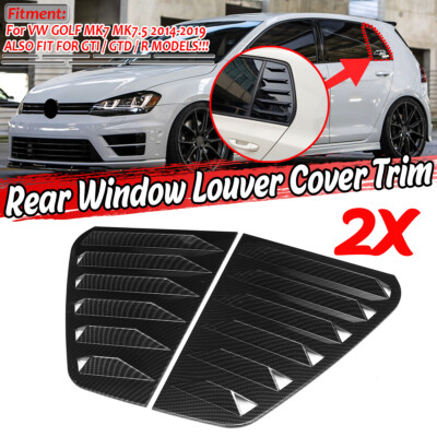 Carbon Fiber Look For  Golf 7 GTI R 2014-20 Window Louver Rear Side Vent Cover