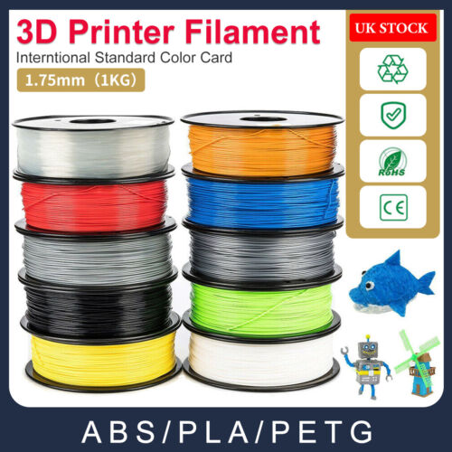 3D Printer Printing Filament PLA 1.75mm 1KG Spool Accuracy Multi-color UK