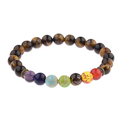 7 Chakra Lava Rock Bead Bracelet Volcanic Stone Essential Oil Diffuser Bangle