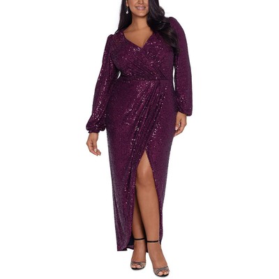 

Женское красное вечернее платье Xscape с пайетками, плюс 16 Вт, BHFO 3792, Wine