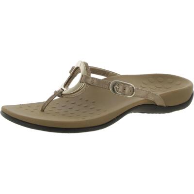 Vionic Womens Rest Karina Leather Metallic Slide Slide Sandals Shoes BHFO 8842