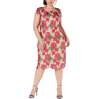 

Xscape Женское дневное платье-футляр с цветочным принтом Plus BHFO 3991, Pink multi