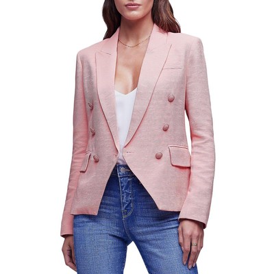 Двубортный блейзер LAgence Womens Kenzie Pink для офисной карьеры 0 BHFO 0238