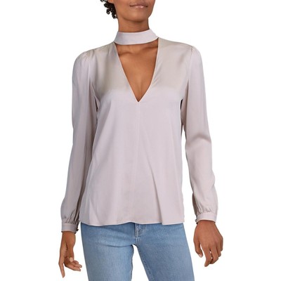 

ALC Женская блузка-блузка с воротником-чокером Liza бежевого цвета из смесового шелка  BHFO 3903, Бежевый