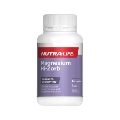 New NutraLife Magnesium Hi-Zorb 60 Capsules Nutra-Life