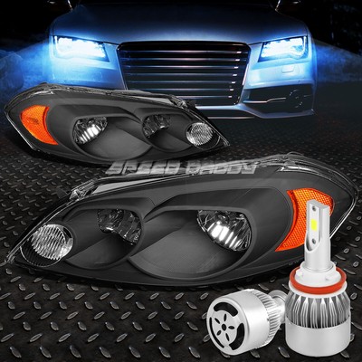 ЧЕРНЫЙ КОРПУС, ЯНТАРНАЯ УГЛОВАЯ ФАРА + БЕЛЫЙ СВЕТОДИОД H8 HID с ВЕНТИЛЯТОРОМ ДЛЯ 06-16 IMPALA