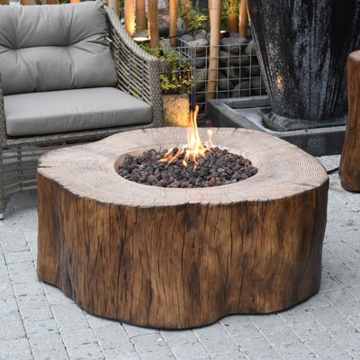 Manchester HPC Concrete Round Fire Table in Redwood