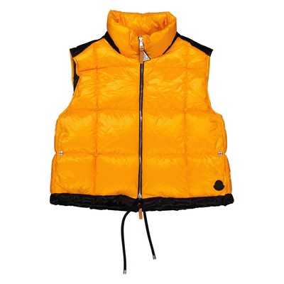 Pre-owned Moncler Kart Down Puffer Vest In Orange