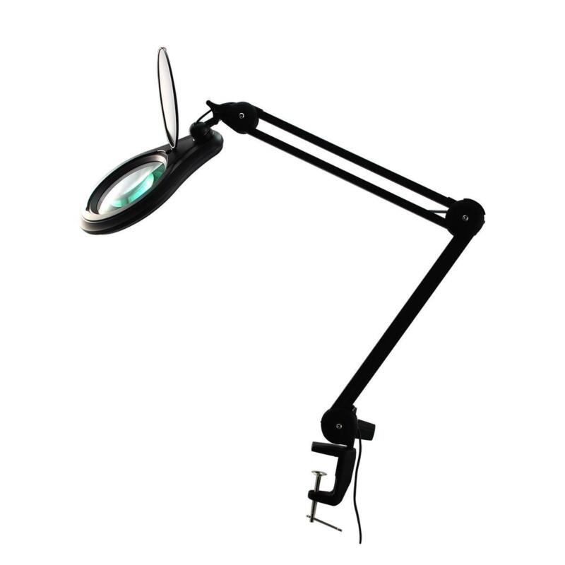 ESD Safe (Glass Lens) LED Magnifying Lamp with Clamp, 5 Diopter, Flip Cover