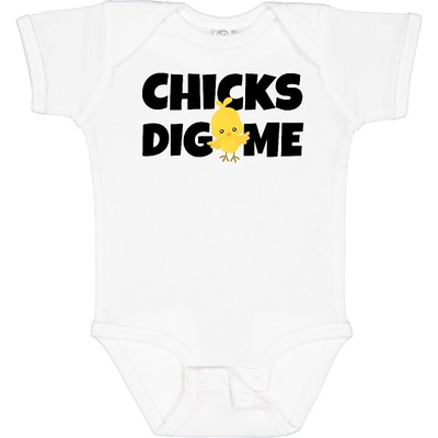 Inktastic Chicks Dig Me Baby Bodysuit Easter Kids Chick Cute Funny Spring Infant