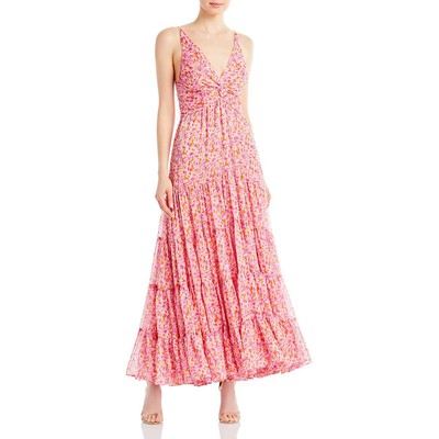 

Sabina Musayev Женское розовое многоуровневое платье макси без рукавов Malindi  BHFO 2041, Pink/orange