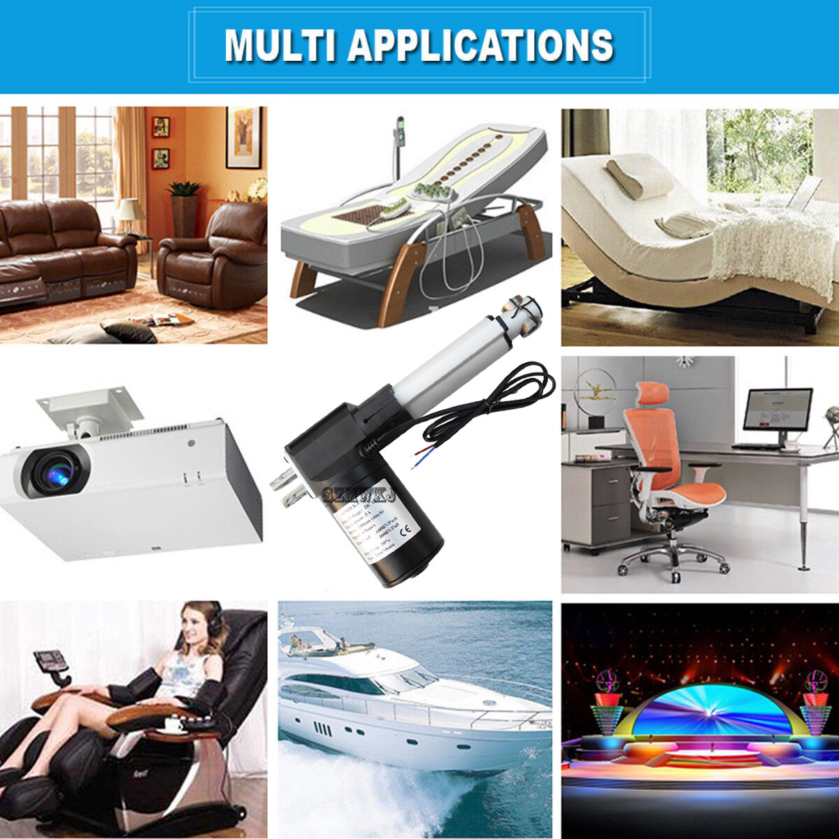 4"-18" DC 12V Linear Actuator 1320LBS/6000N for Auto Car Lift Heavy Duty Medical