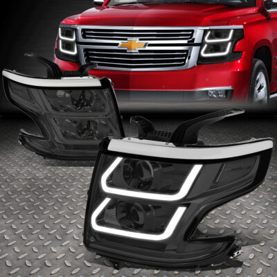 [ДВОЙНОЙ ПРОЕКТОР] ДЛЯ 15-20 СВЕТОДИОДНЫХ ФАР CHEVY SUBURBAN/TAHOE LED DRL ДЫМЧАТОГО/ПРОЗРАЧНОГО ЦВЕТА