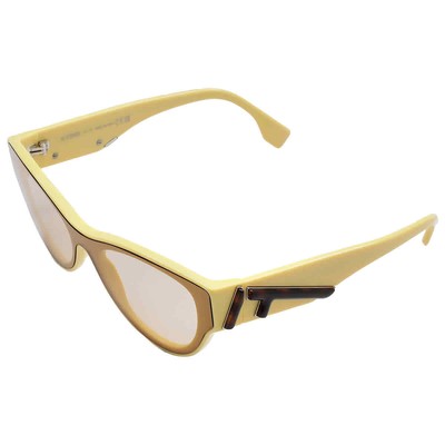 Pre-owned Fendi Shiny Light Brown Shield Ladies Sunglasses Fe40135i 39e 140 Fe40135i 39e In Multi