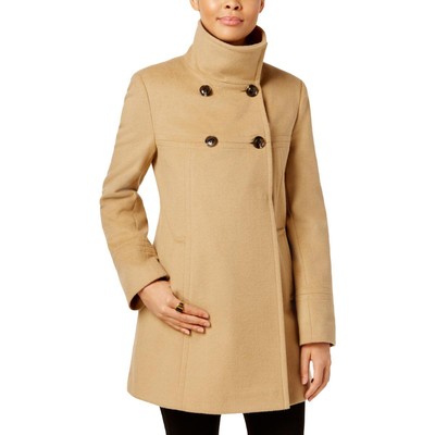 Larry Levine Womens Tan Wool Mesh Dressy Walker Coat Outerwear Outerwear XL BHFO 8350