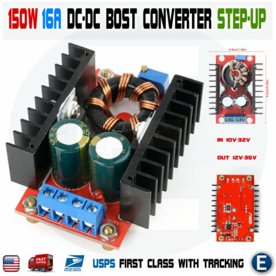 150W Boost Converter DC-DC 10-32V to 12-35V Step Up Power Supply Module USA