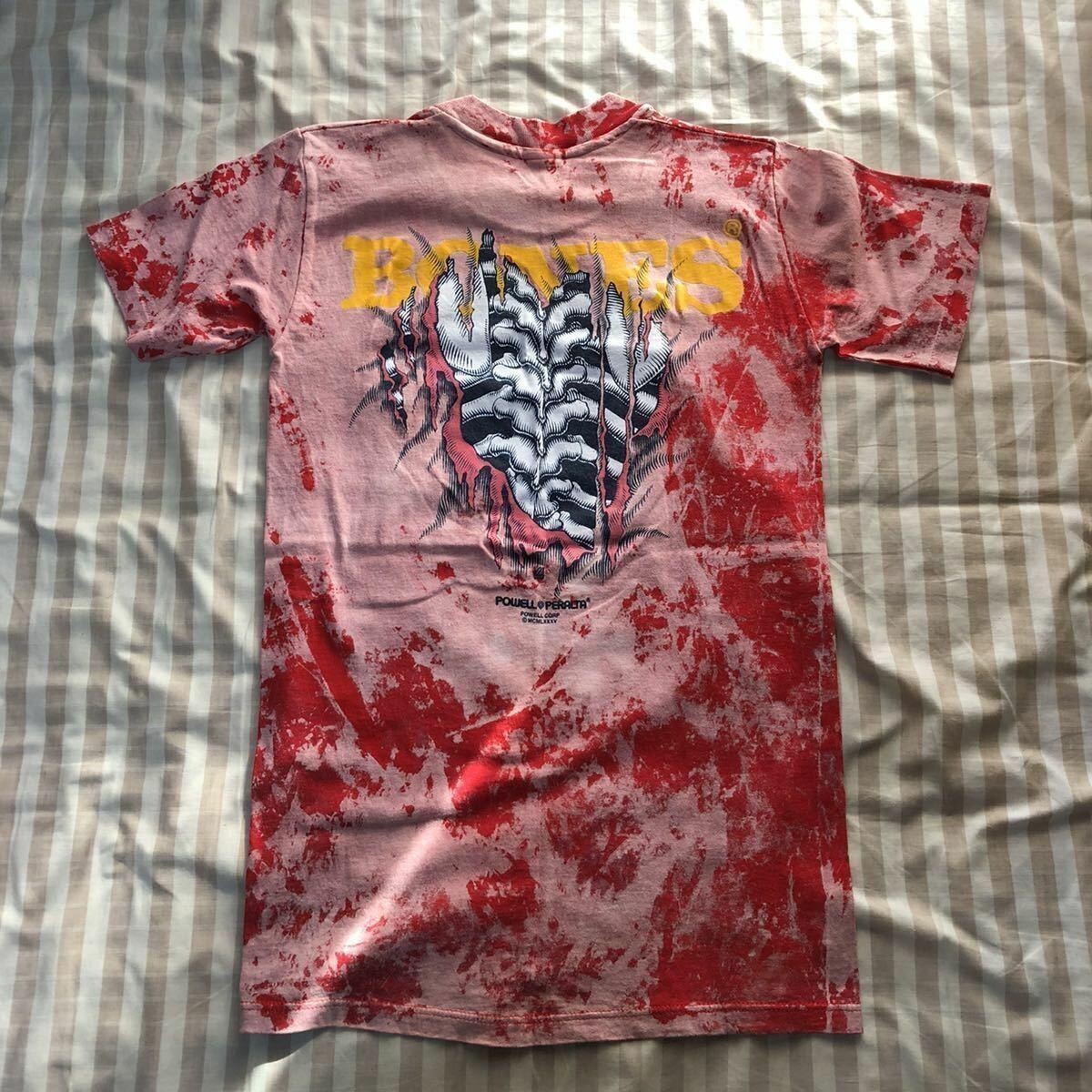 POWELL　BONESＴシャツ Powell Peralta Bones Skate Skeleton Red T-Shirt