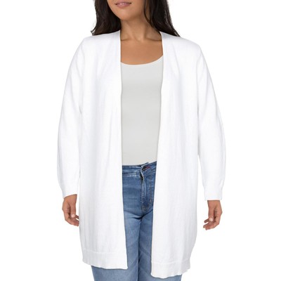 Женский длинный кардиган-свитер из смеси белого льна Eileen Fisher, топ XL BHFO 4163