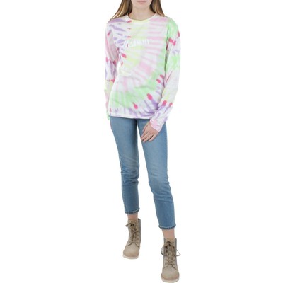 

Reason Женская белая футболка с круглым вырезом и принтом Tie-Dye, топ  BHFO 0719, White multi