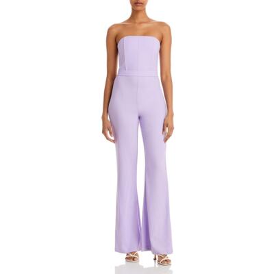 

Alice and Olivia Женский фиолетовый комбинезон без бретелек из крепа Lavera  BHFO 4966, Lavender