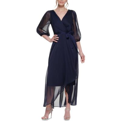 Женское прозрачное длинное вечернее платье с запахом DKNY BHFO 4651