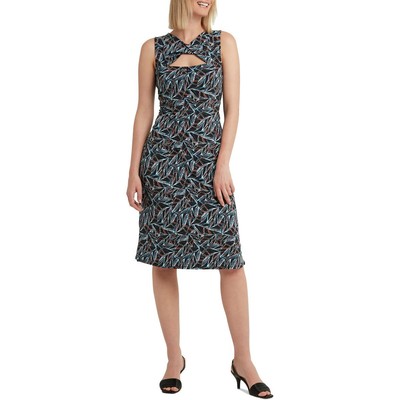 Женское черное платье-футляр H Halston с абстрактным рисунком спереди XXL BHFO 3642