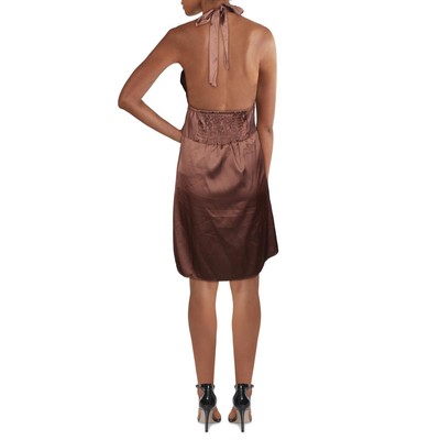 Женское коричневое повседневное легкое платье на бретелях с V-образным вырезом Just Polly, S BHFO 8227