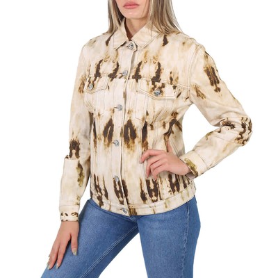 Pre-owned Burberry Prestwick Bleached Denim Monogram Motif Jacket In Brown