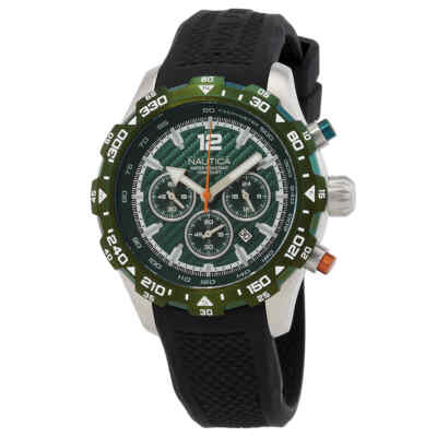 Мужские часы Nautica NST с хронографом и зеленым циферблатом NAPNSS407