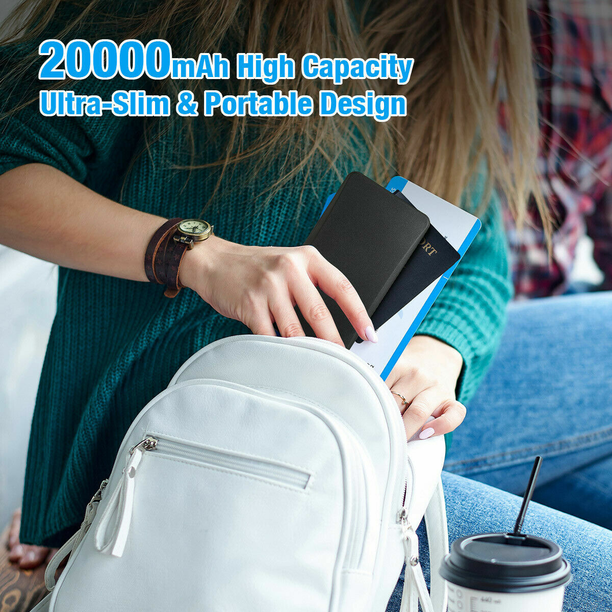 Portable Slim Mini 20000mAh Car Jump Starter Engine Battery Charger Power Bank