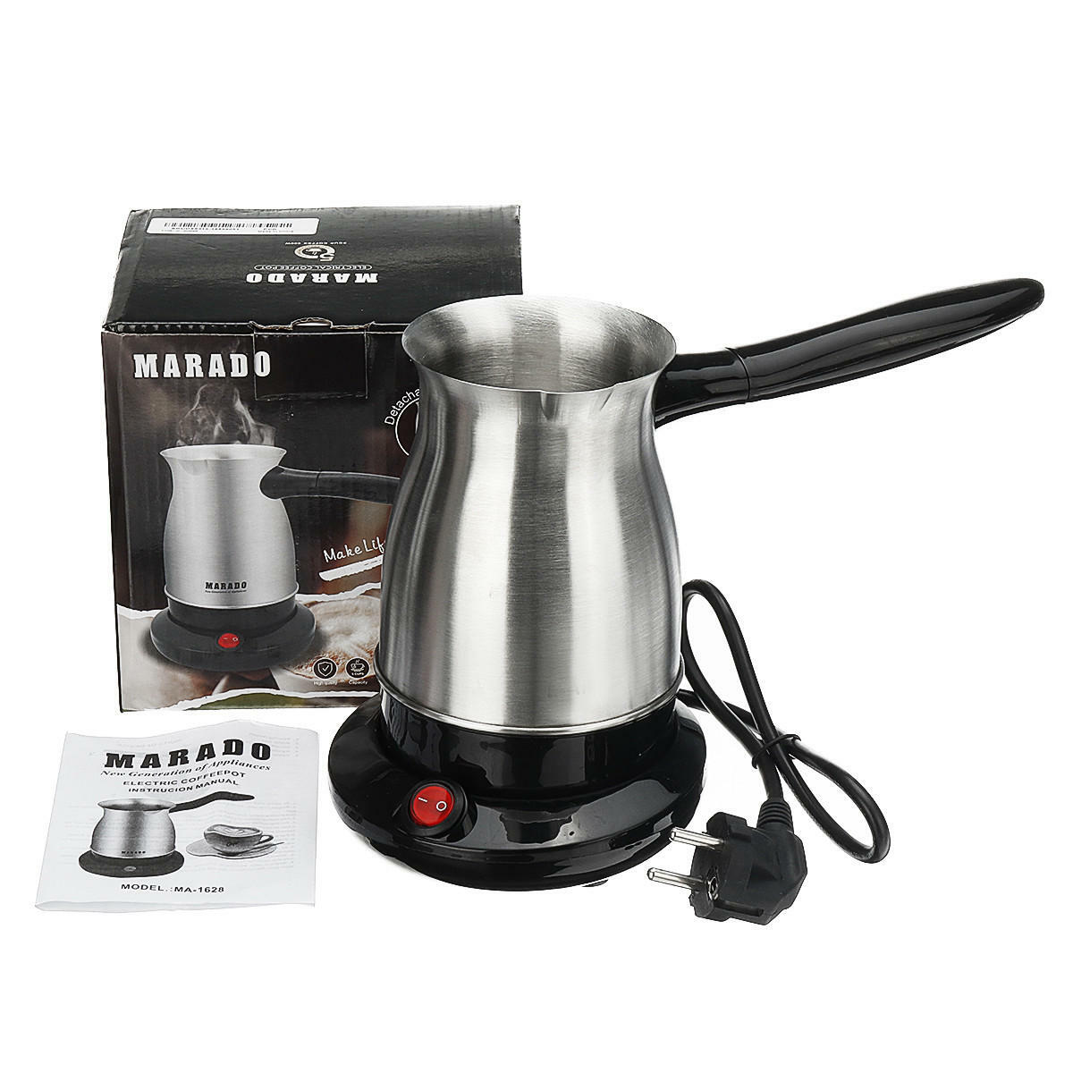Caffettiera Elettrica Moka Caffè Turco Cappuccino Bollitore 600w In Acciaio cir