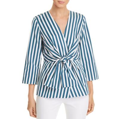 Женская блузка в белую полоску Lafayette 148 New York Dayana M BHFO 1147