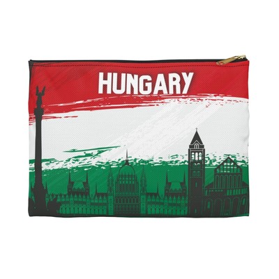 Hungary for an Accessory Pouch- Hungarian flag and landmark architecture