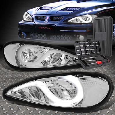 ДЛЯ 99-05 PONTIAC GRAND AM LED DRL ХРОМИРОВАННЫЕ ПРОЗРАЧНЫЕ УГЛОВЫЕ ФАРЫ + НАБОР ИНСТРУМЕНТОВ