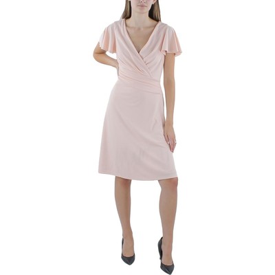 Женское розовое однотонное платье миди Lauren Ralph Lauren 6 BHFO 9137