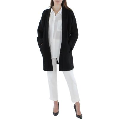 

Женский черный многослойный блейзер в рубчик с открытым передом Eileen Fisher  BHFO 1258