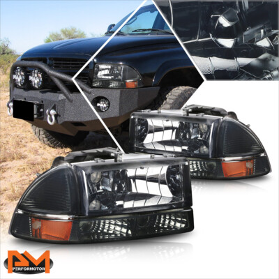 For 97-04 Dodge Dakota/Durango Headlight/Lamp Smoked Housing Amber Corner Signal