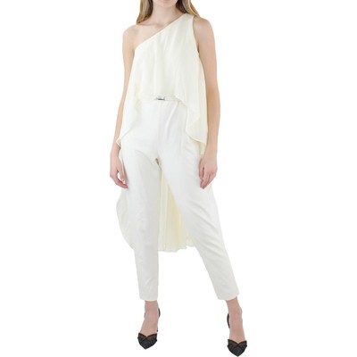 

Женский шифоновый комбинезон на одно плечо цвета слоновой кости Lauren Ralph Lauren  BHFO 3810, Pale cream